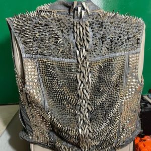 Couture Handmade OOAK spiked vest/ Henri Bendel